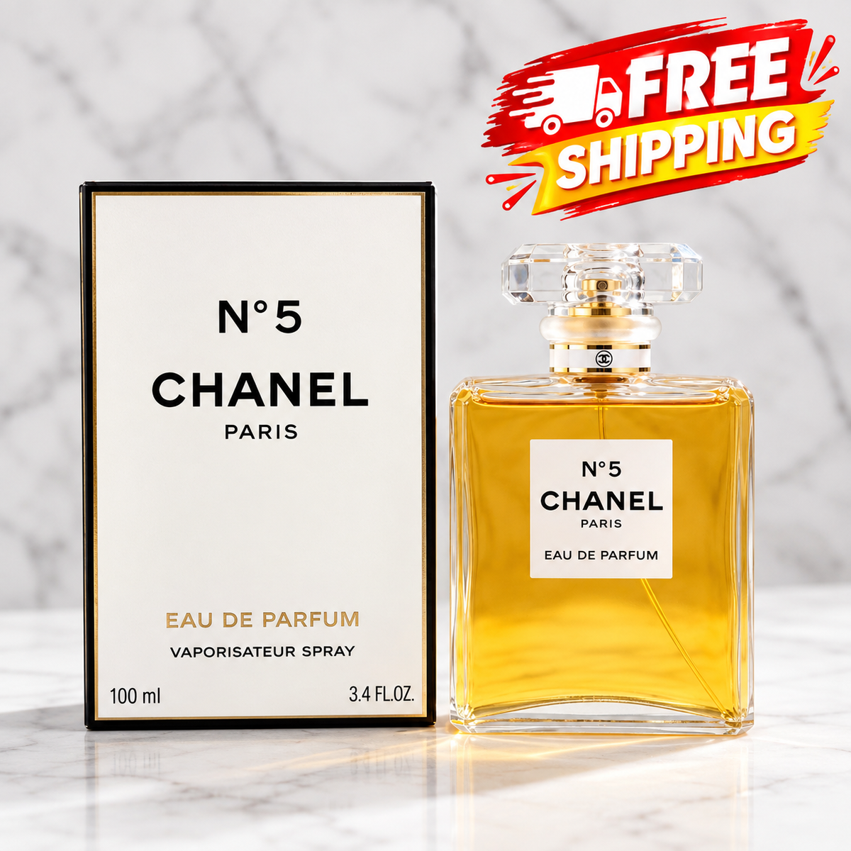 CHANEL N°5 Eau de Parfum Spray for Women – 100ml / 3.4 fl oz