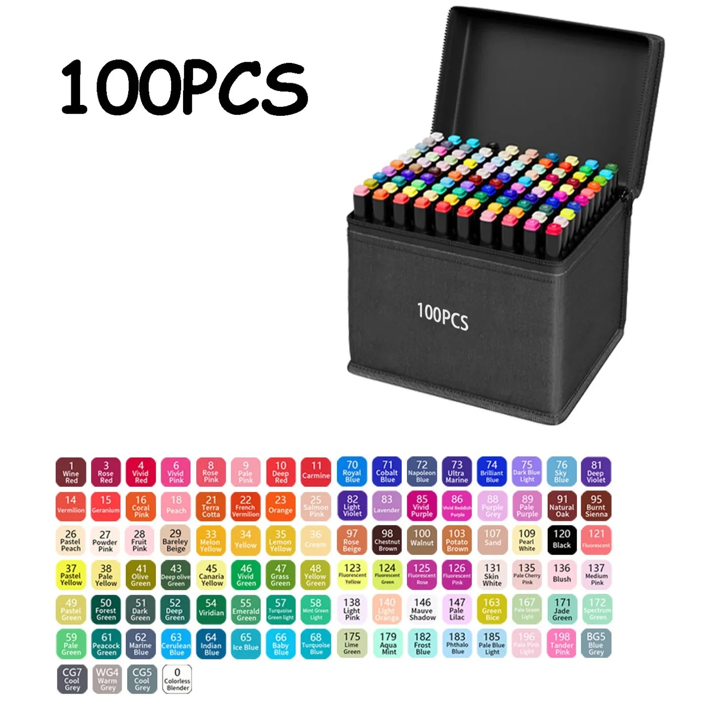 100 color marker set