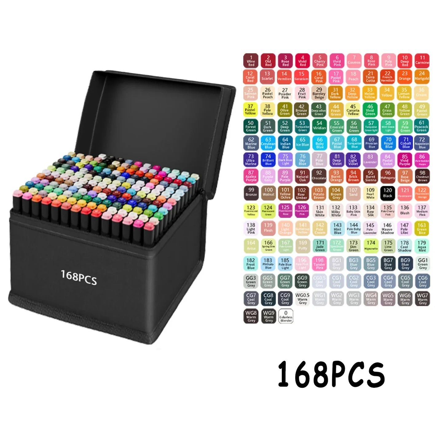 168 color marker set